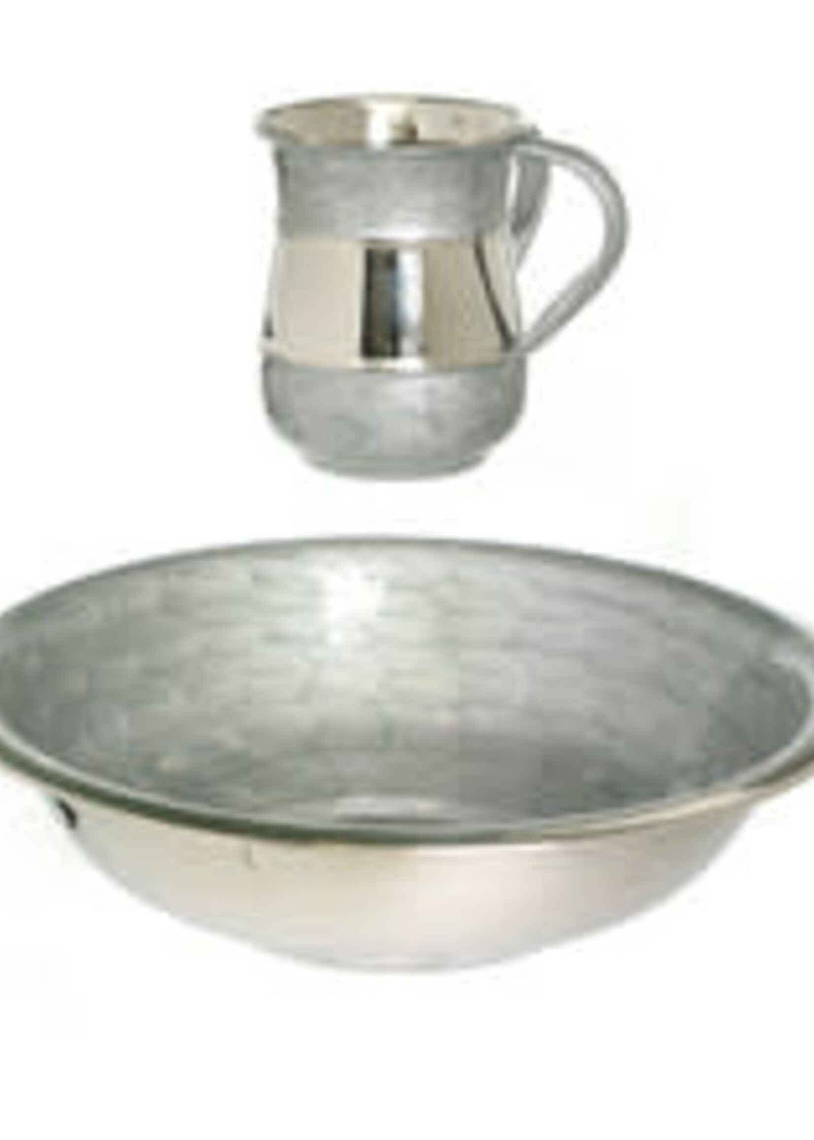 Stainless Steel Enamel Wash Cup and Bowl Set- Silver/Gray (WC-X4760