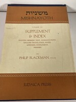 Mishnayoth by Phil Blackman Volume VII Supplement & Index