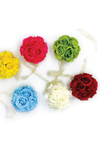 9' Garland with 6 Rose Balls,  multicolor