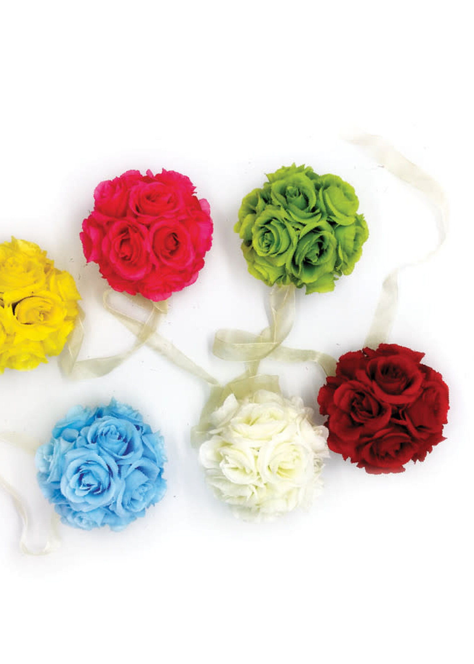 9' Garland with 6 Rose Balls,  multicolor