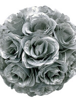 8" Rose Ball, Silver