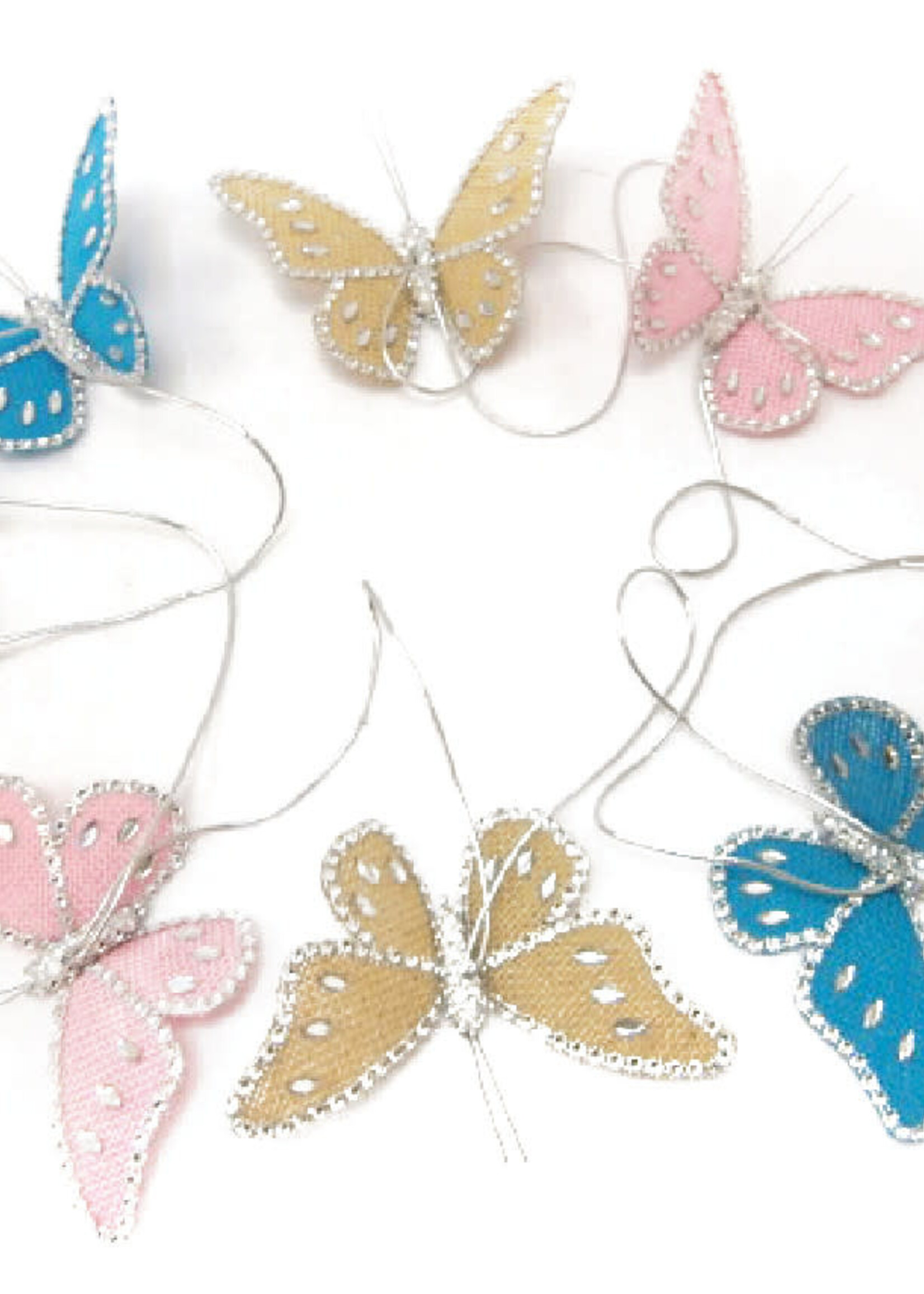9' Butterfly garland with 8 6" butterflies