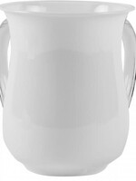 Acrylic Wash Cup - White  With Clear Handles