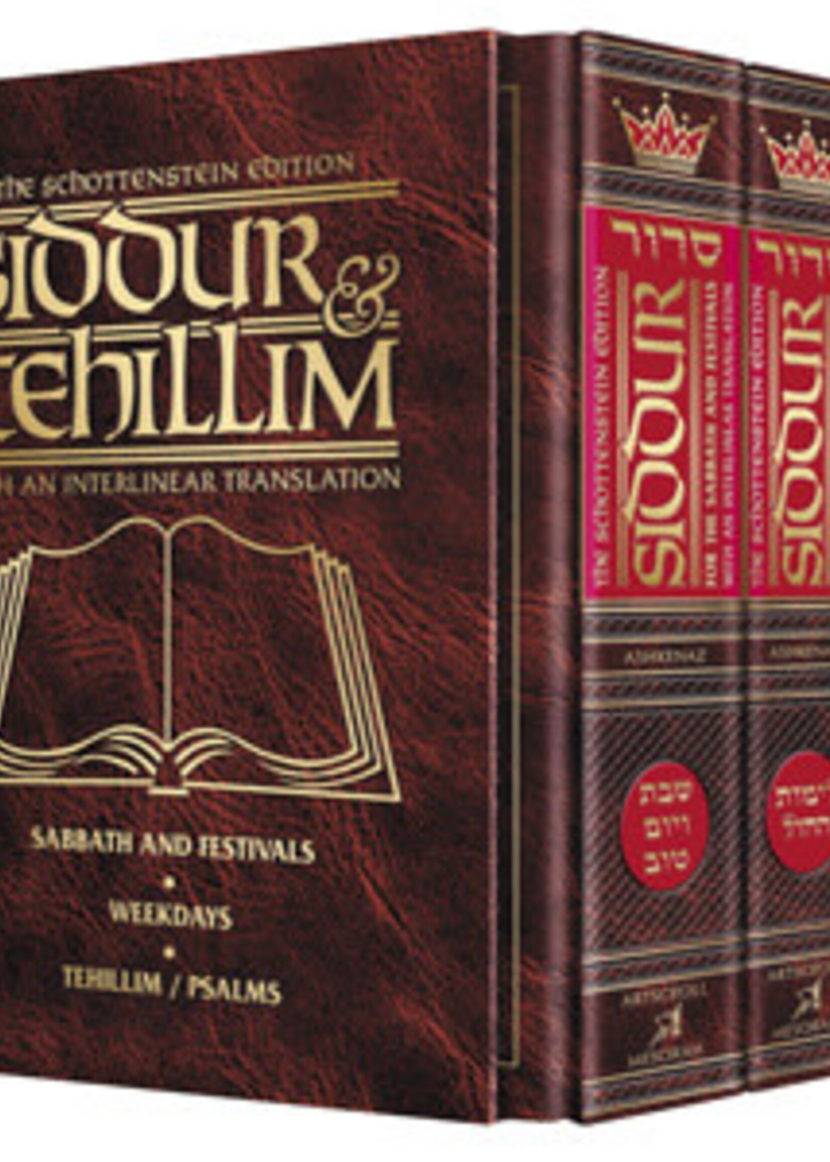 Schottenstein Siddur & Tehillim - Interlinear Translation 3 Vol Slipcased Set
