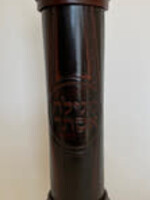 ANTIQUE LEATHER & WOOD MEGILLAH HOLDER 16"