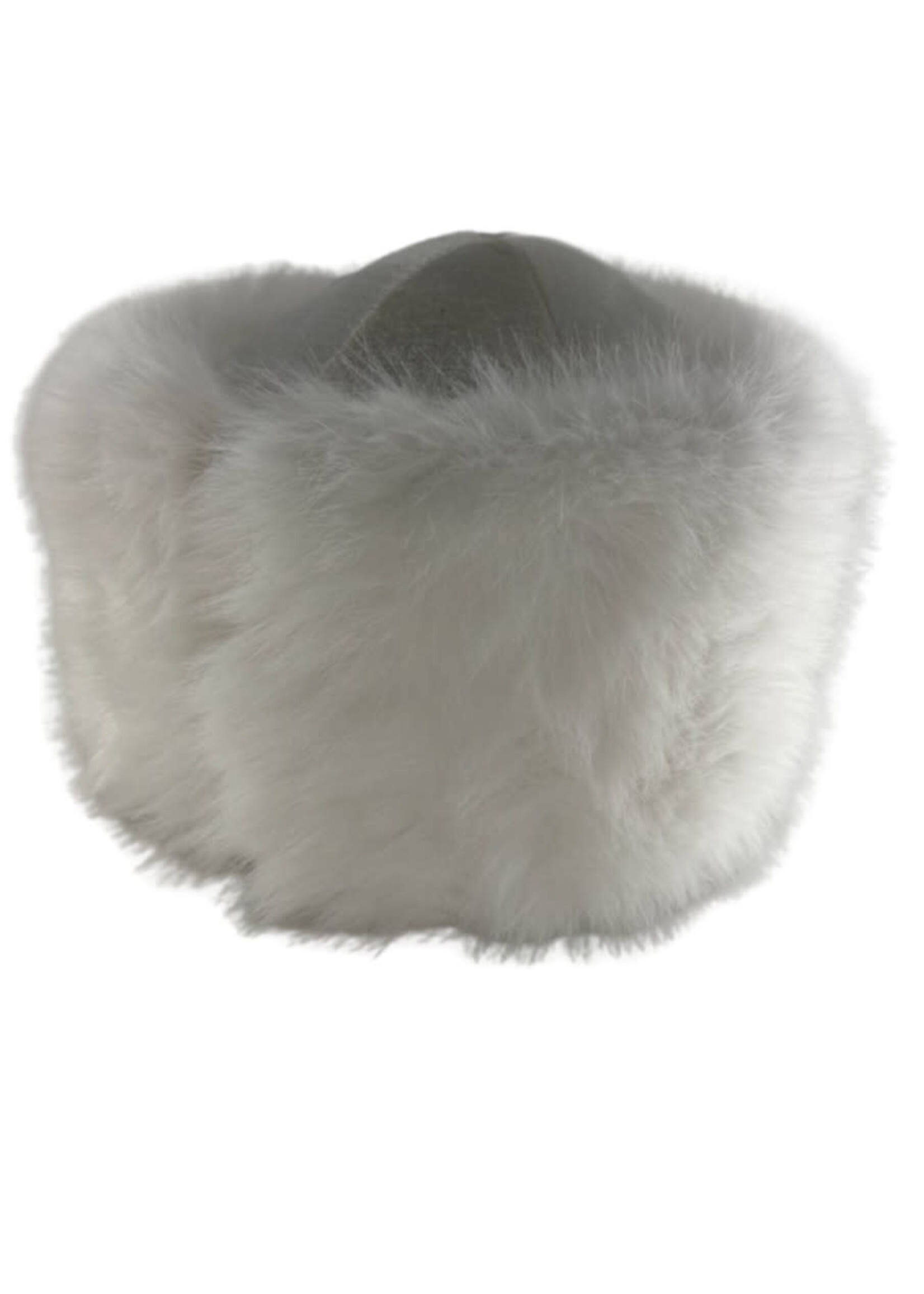 WHITE EXTRA FLUFFY PURIM SHTREIMEL LARGE