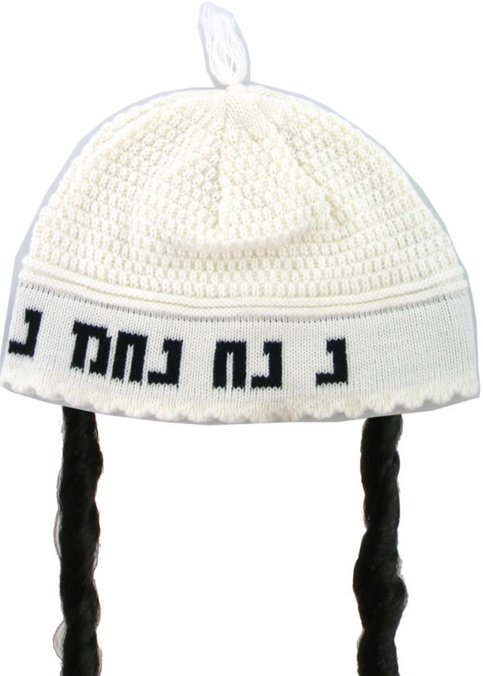 NA NACH KIPPAH WITH PAYOS LG 3 COLORS ASST. White Not Available