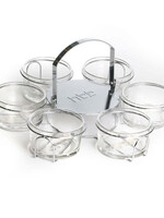 GLASS BOWL SEDER PLATE-SILVER STAND 12 "