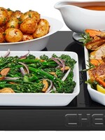 Shabbas Hot Plate - Chefman Electric Warming Tray with Adjustable Temperature Control, Perfect For Buffets, Restaurants, Parties, Events, and Home Dinners, Large 21” x 16” Glass-Top Surface Keeps Food Hot – Black