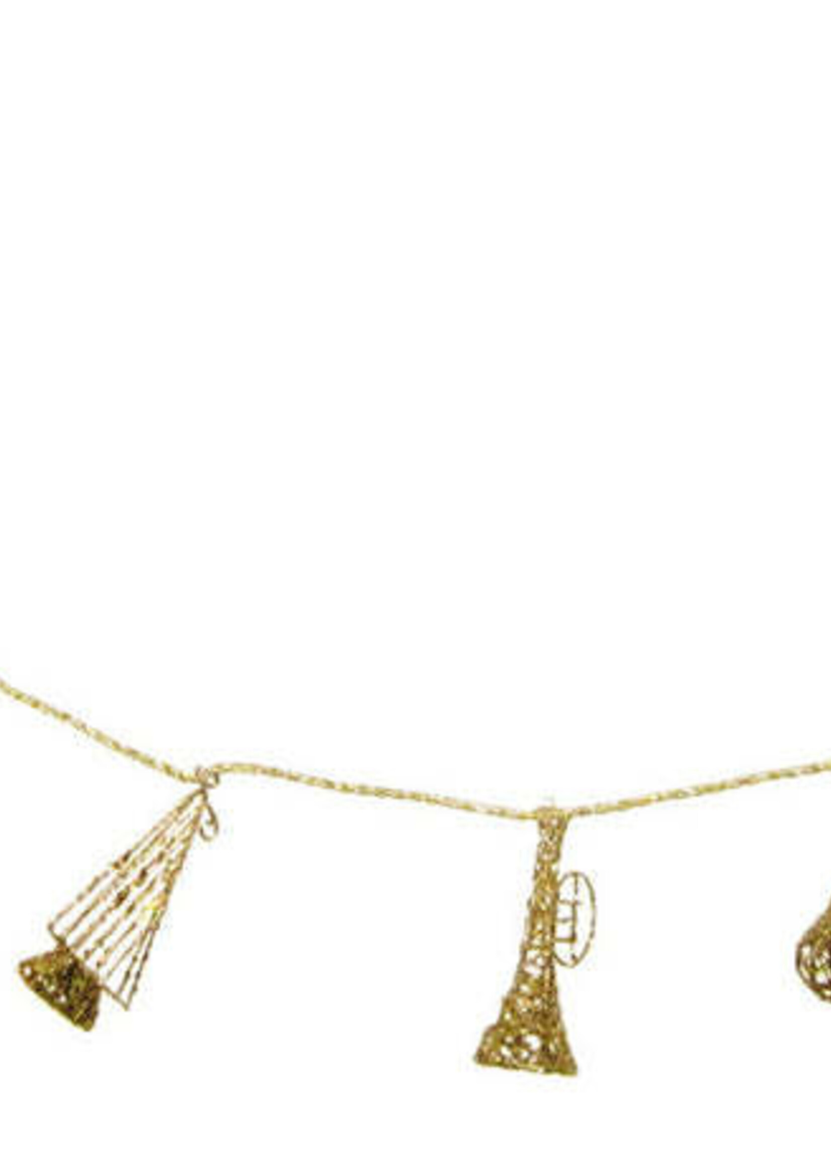 GLITTERED MUSICAL INSTRUMENTS GARLAND SILVER