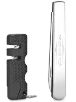 2-in-1 Compact Folding Knife Non Serrated & Sharpener Combo