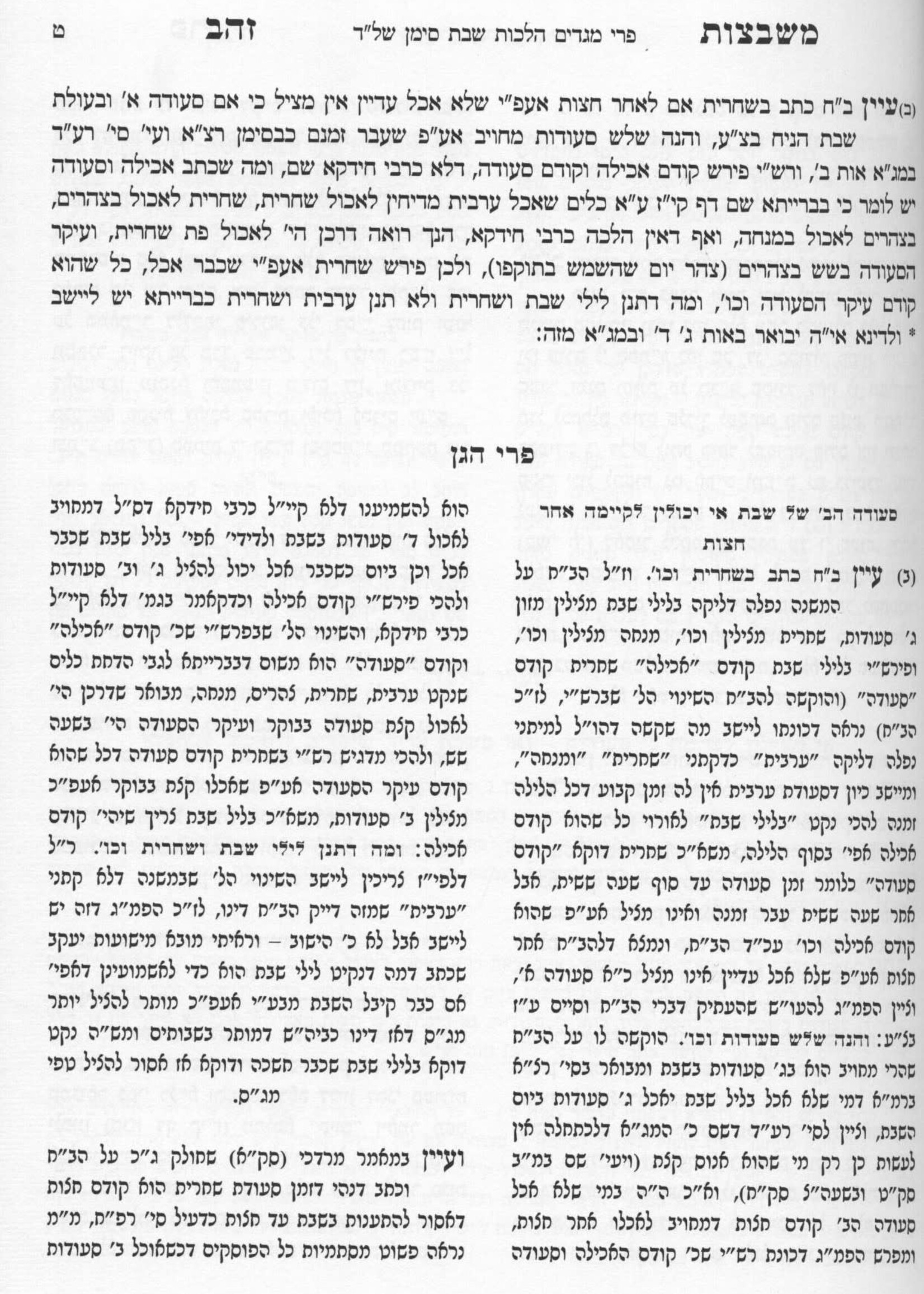 Pri Hagan Al Pri Megadim Hilchos Shabbos -5 Volume Set /  פרי הגן על פרי מגדים אורח חיים הלכות שבת - ה' כרכים