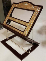 Paldinox Multi-level Wood and Silver Plate Shtender (MC-X1775)