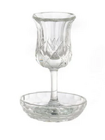 Crystal Kiddush Cup on Stem w/ Plate