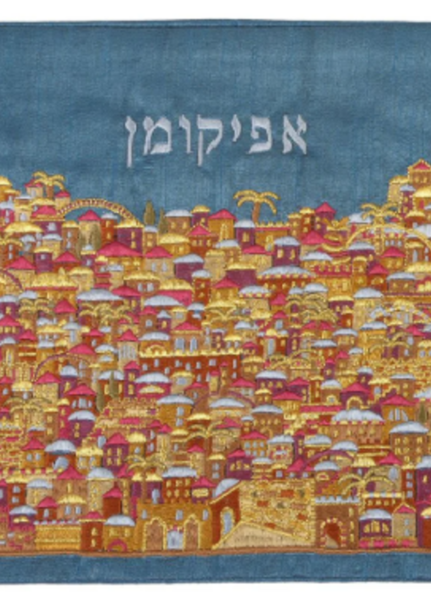 Emanuel Full Embroidered Afikoman Bag Jerusalem-- Multicolor