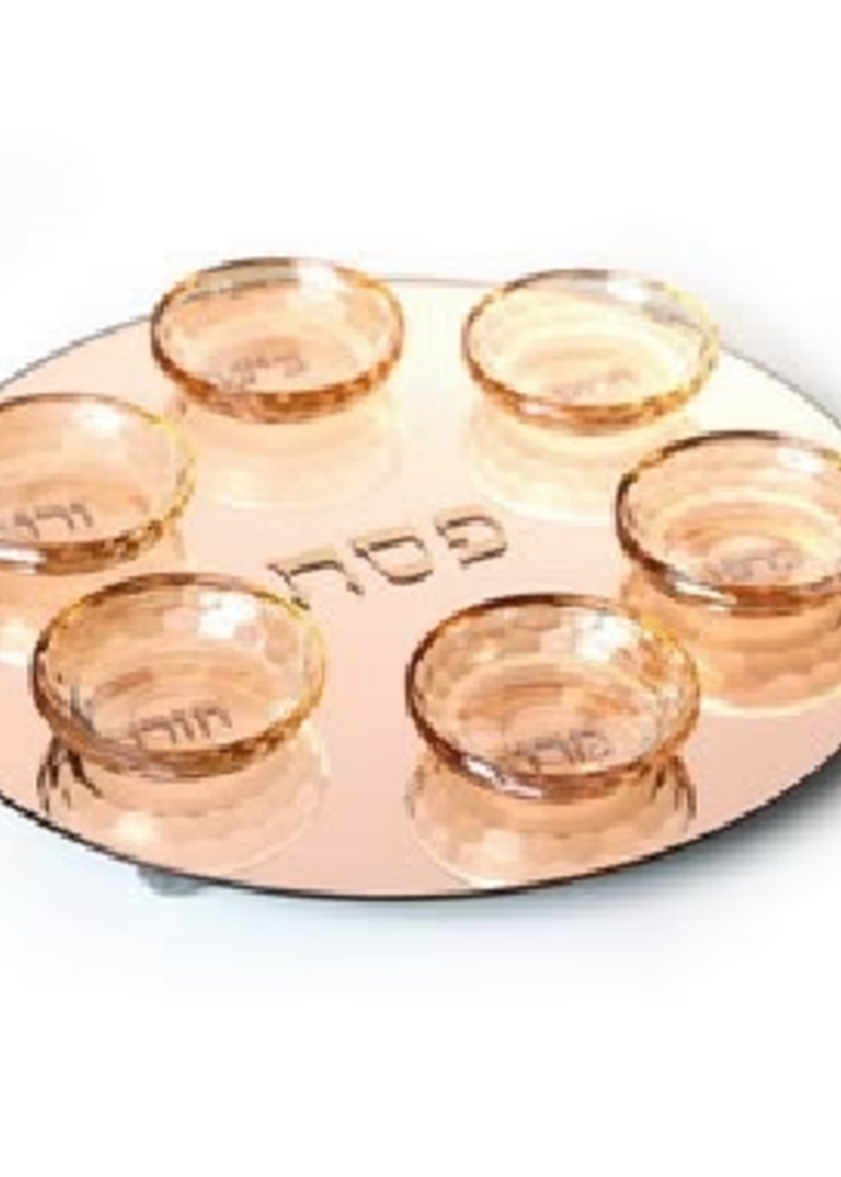Acrylic Round Standing Matzah Box-Gold Frame 16"