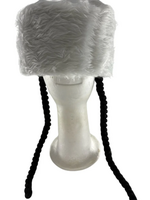 WHITE SHTREIMEL WITH BLACK PAYOS