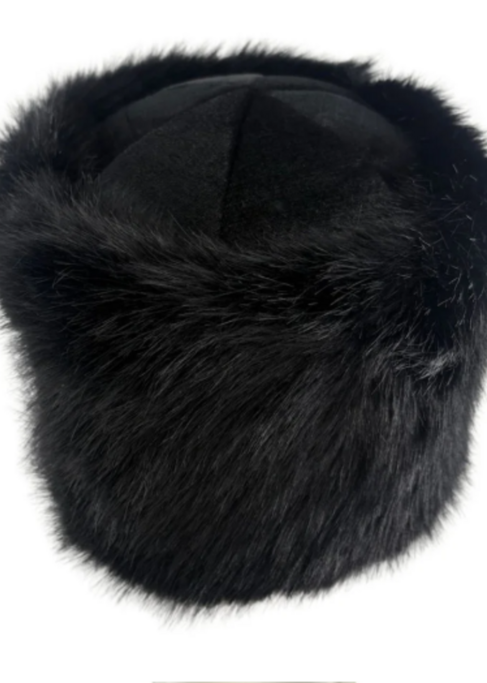 BLACK EXTRA FLUFFY PURIM SHTREIMEL SMALL