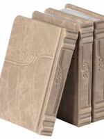 Siddur Tehillim Techina Antique Leather- Med Premium Taupe with Lucite – סידור תהלים תחינה