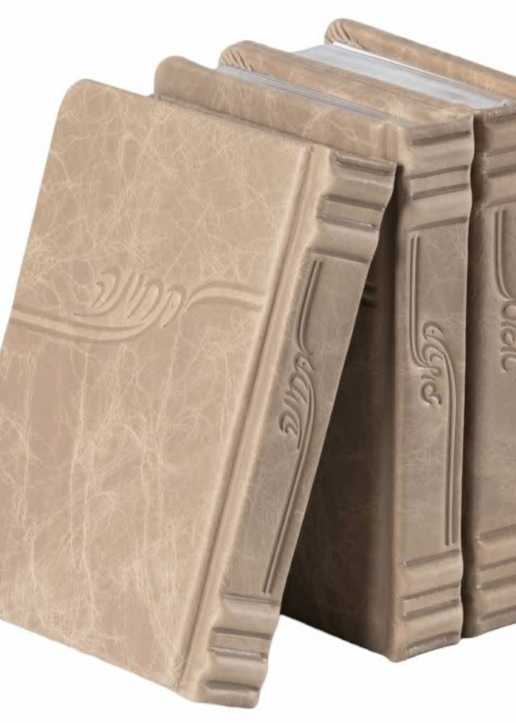 Siddur Tehillim Techina Antique Leather- Med Premium Taupe with Lucite – סידור תהלים תחינה