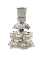 Silverplate Filigree Kiddush Fountain-- 6 Cups