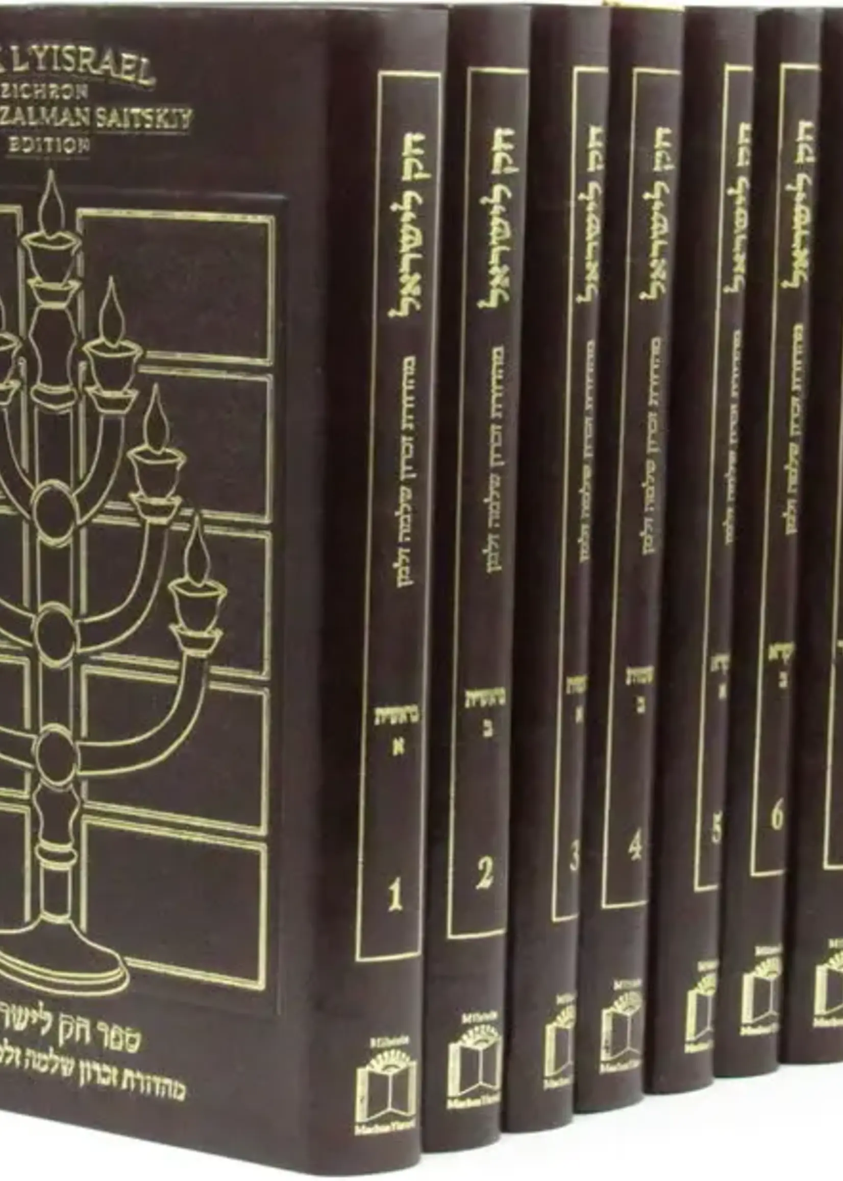 Hok L`Yisrael Zichron Shlomo Zalman Saitzkyi Edition - New 10 Vol. Leather Bonded Set /חק לישראל זכרון שלמה זלמן סאיצקי מהדורת