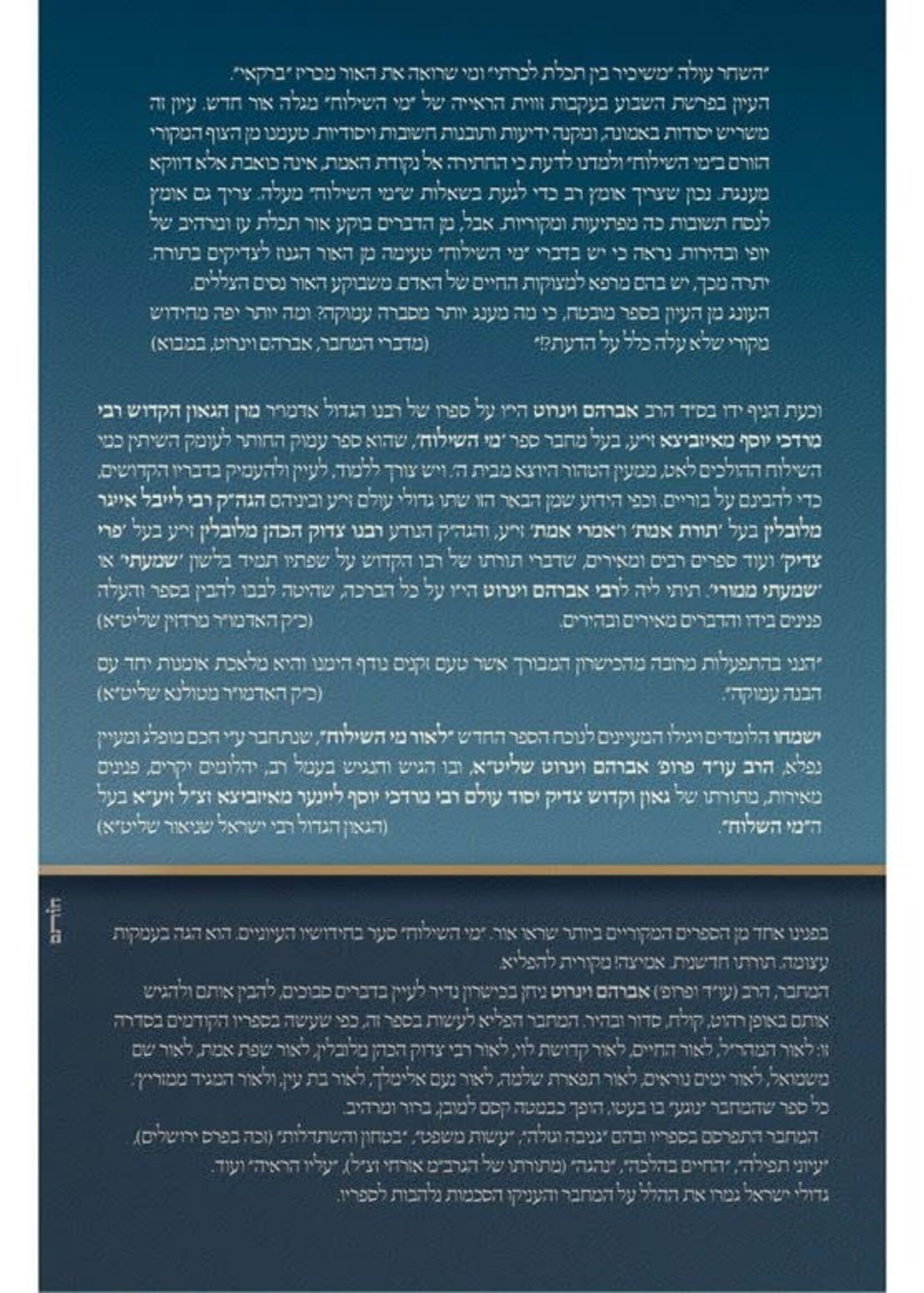 Rabbi Avraham Weinroth L'or Mei HaShiloach (Hebrew Only) / לאור מי השילוח