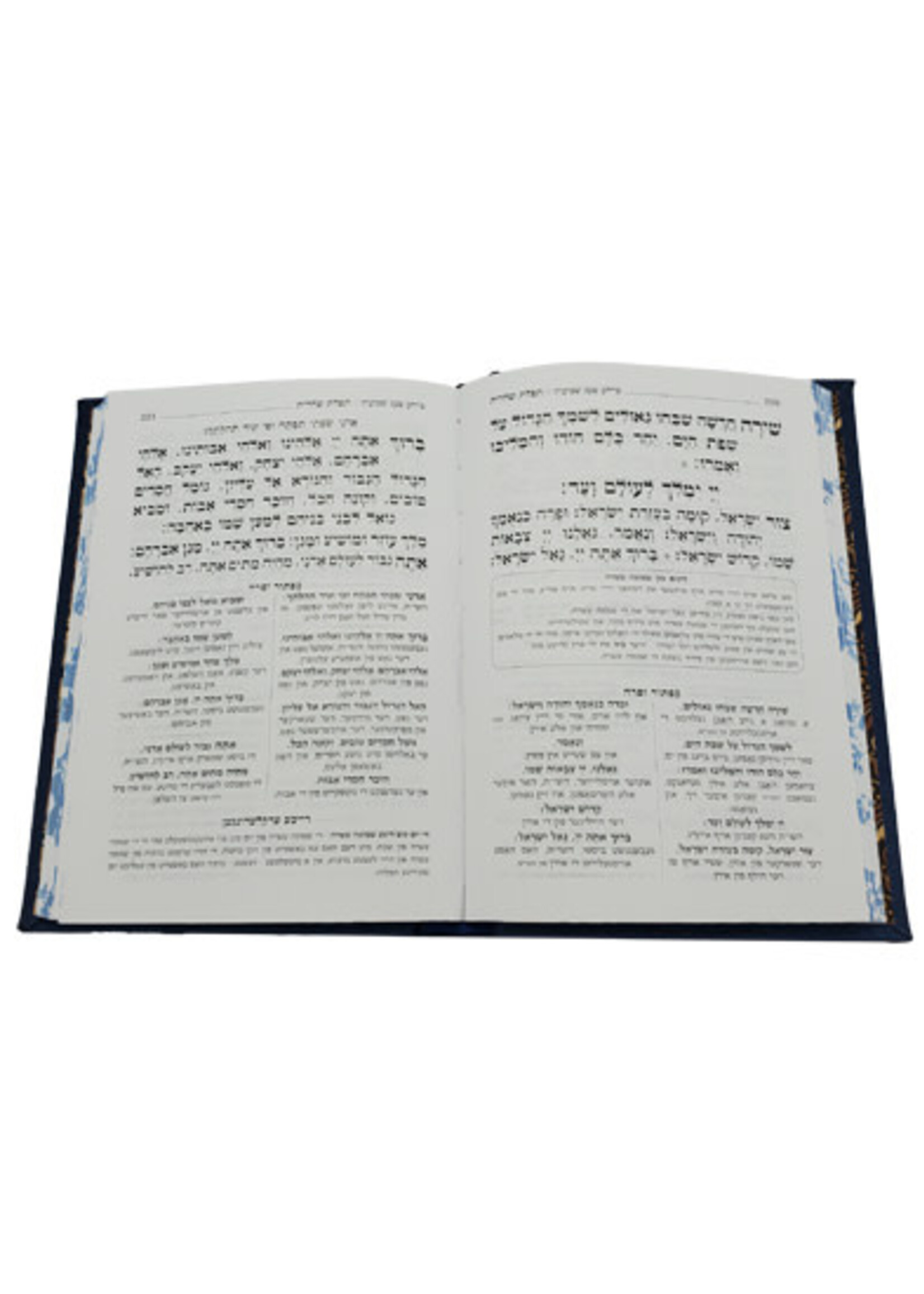 Machzor Lehavunah Kaftor, Hebrew/Yiddish, With Tehillim, Sefard, Medium, 5 Volume, Striped