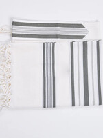 Mofet Wool Tallit - Hallel/Luxurious Weave Design: Size 55 Gray