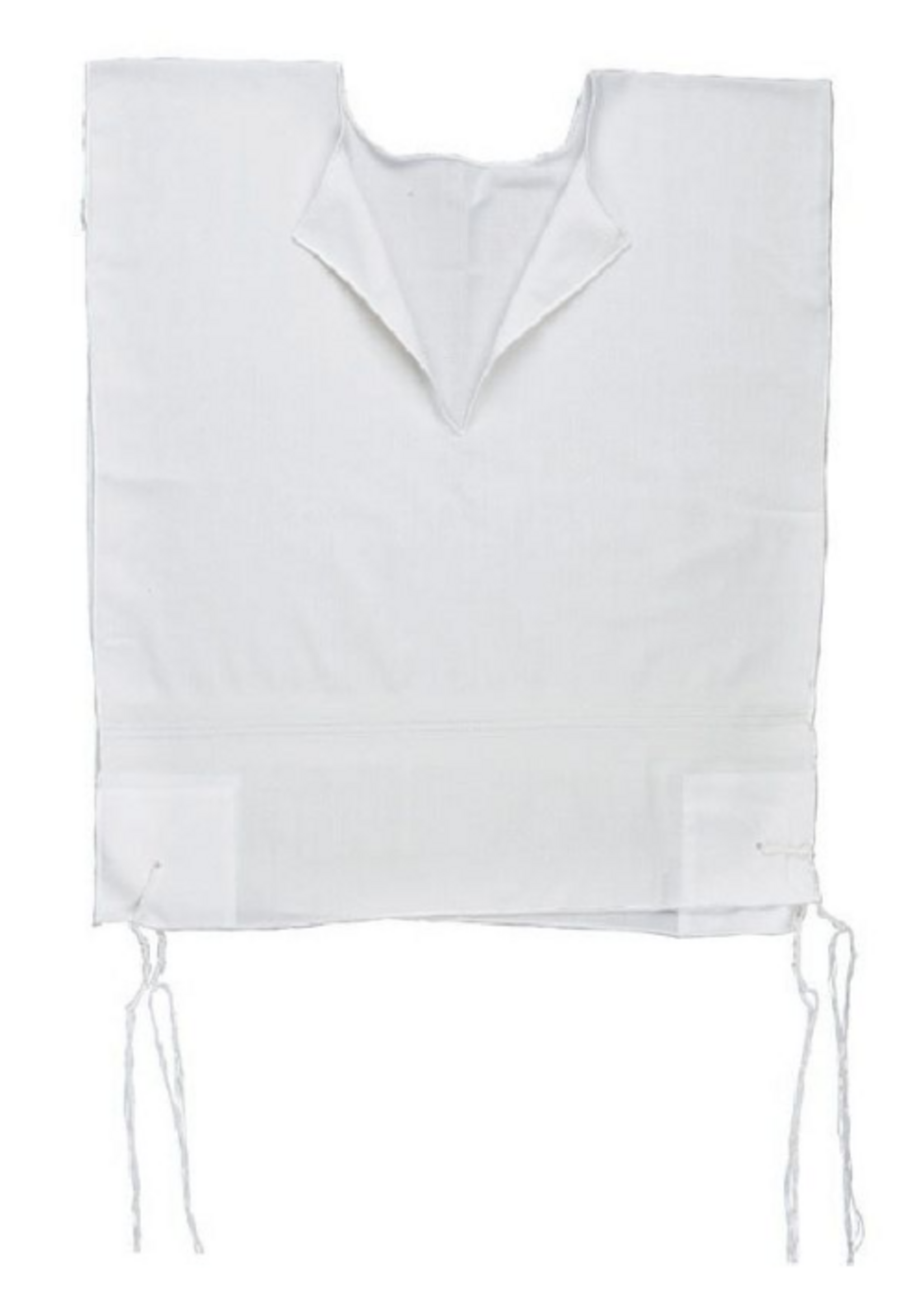 Tzitzis Poly Cotton #3 Thin Meyuchad (Machine Made) V Neck 1 Hole