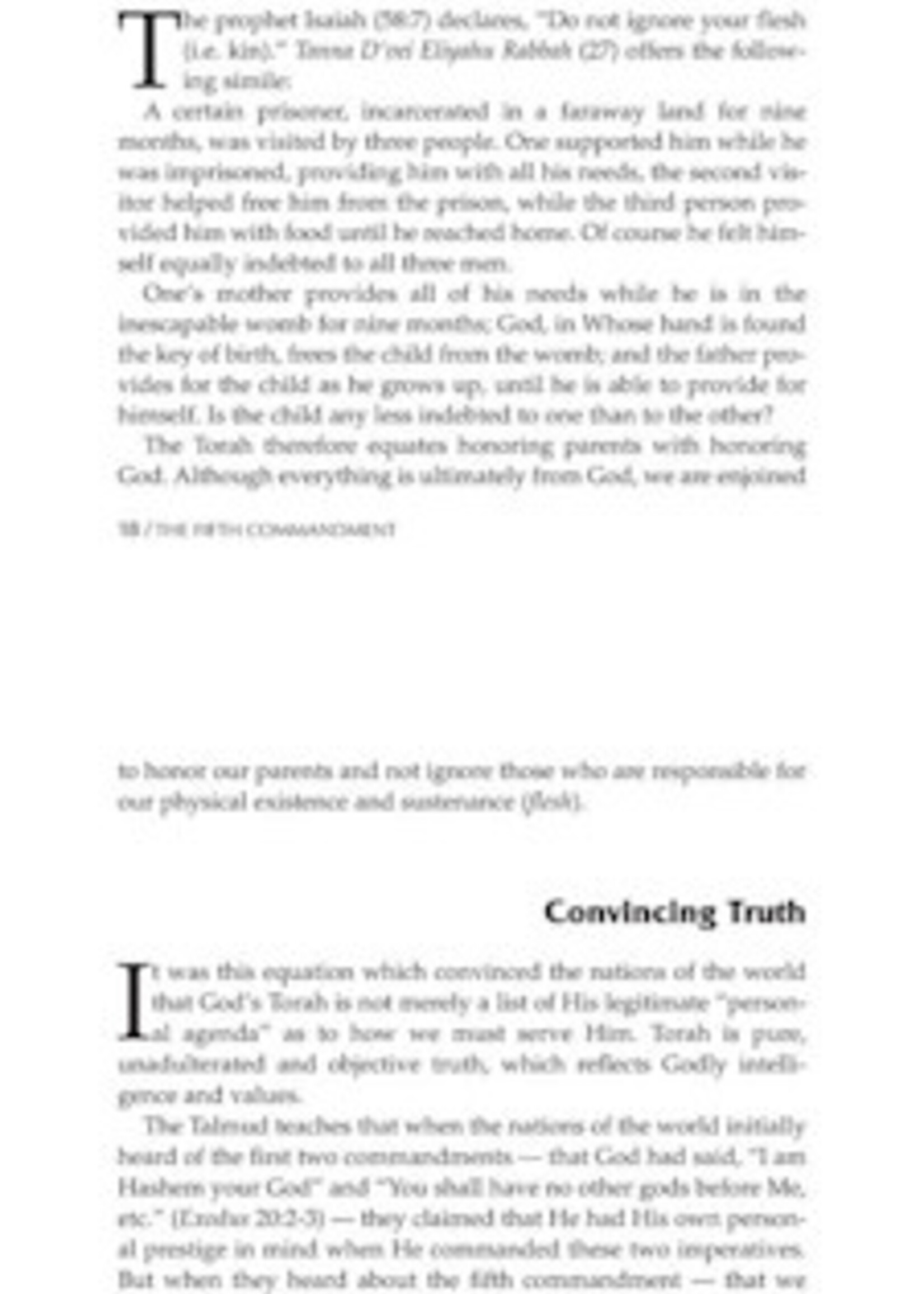 Rabbi Moshe Lieber Fifth Commandment: Honoring Parents : Laws, Insights, Stories and Ideas