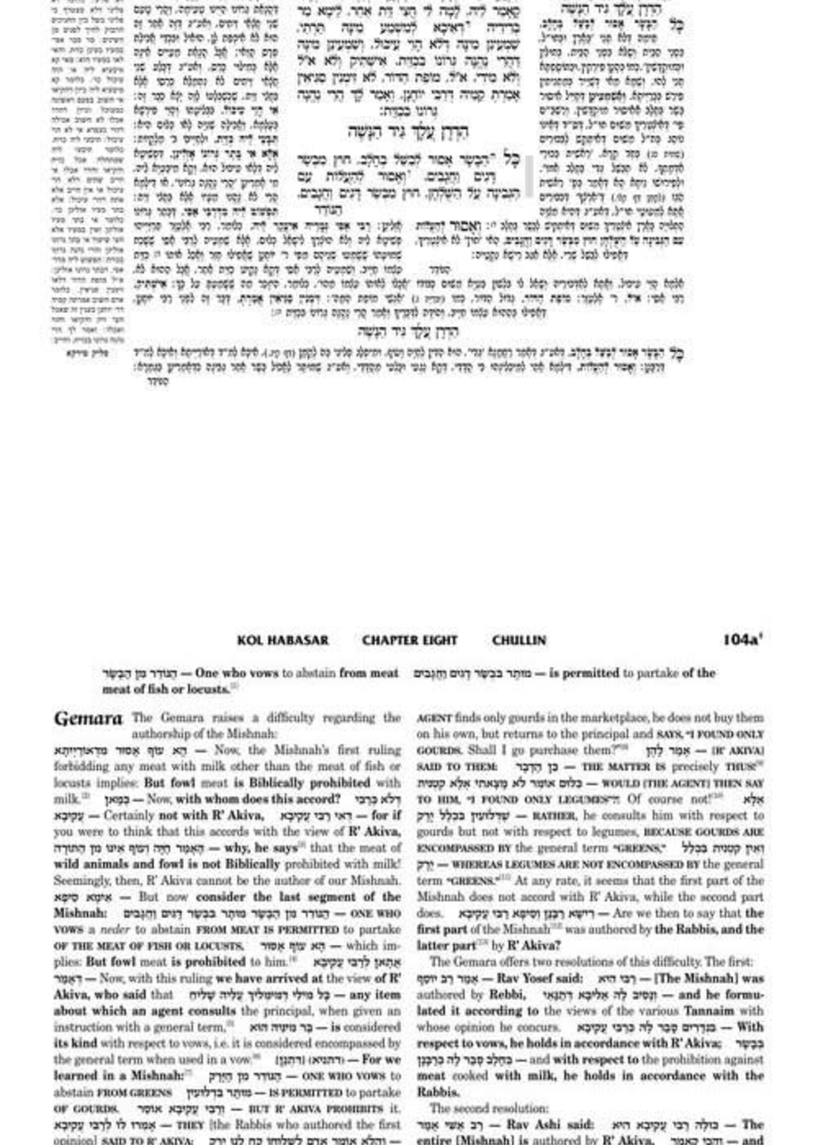 Schottenstein Daf Yomi Ed Talmud English [#64] - Chullin Vol 4 (103b-142a) with Menukad Tzuras HaDaf (Daf Yomi Size Nikkud) - Chapters 8-12