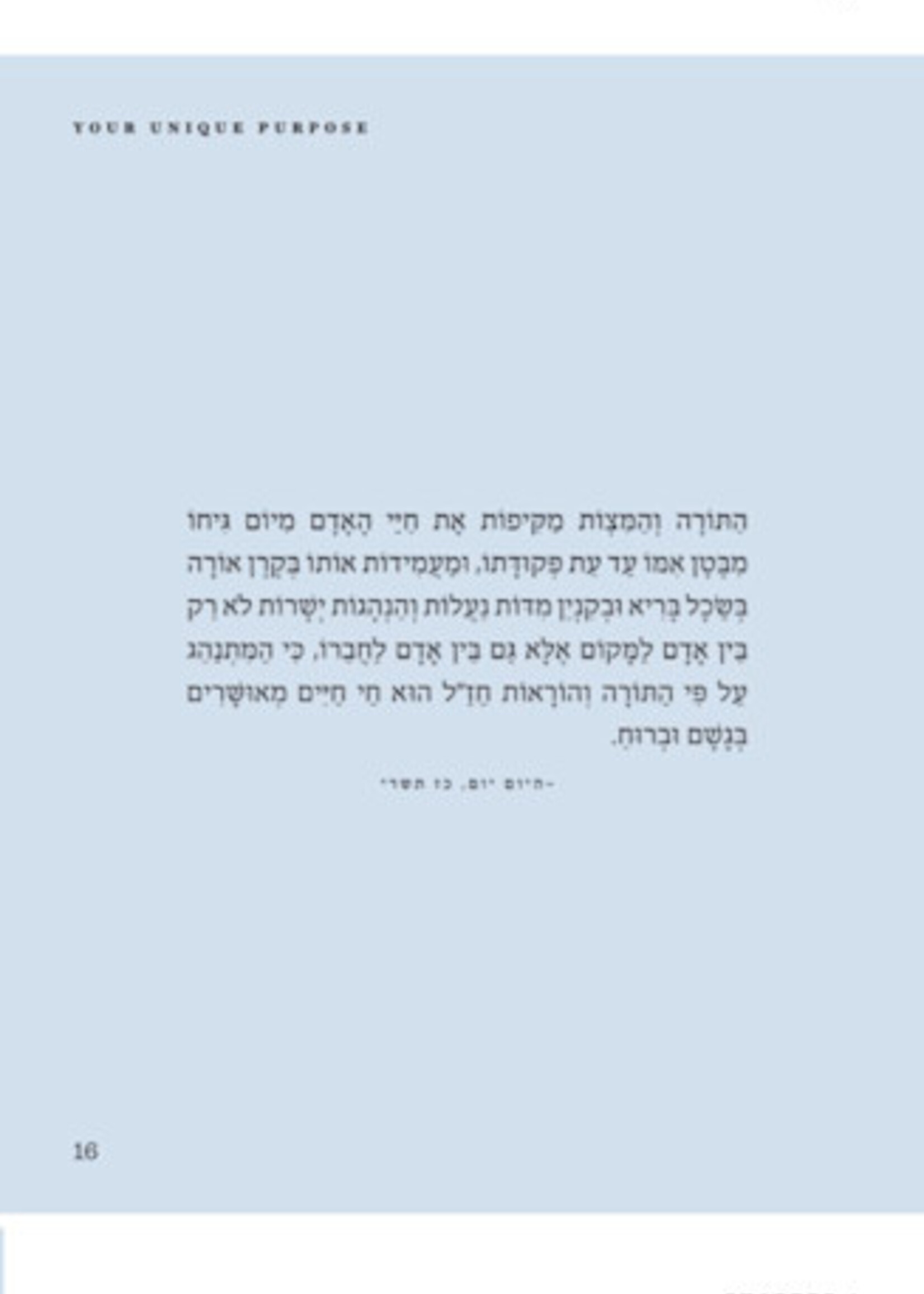 Rabbi Tuvia Teldon Your Unique Purpose