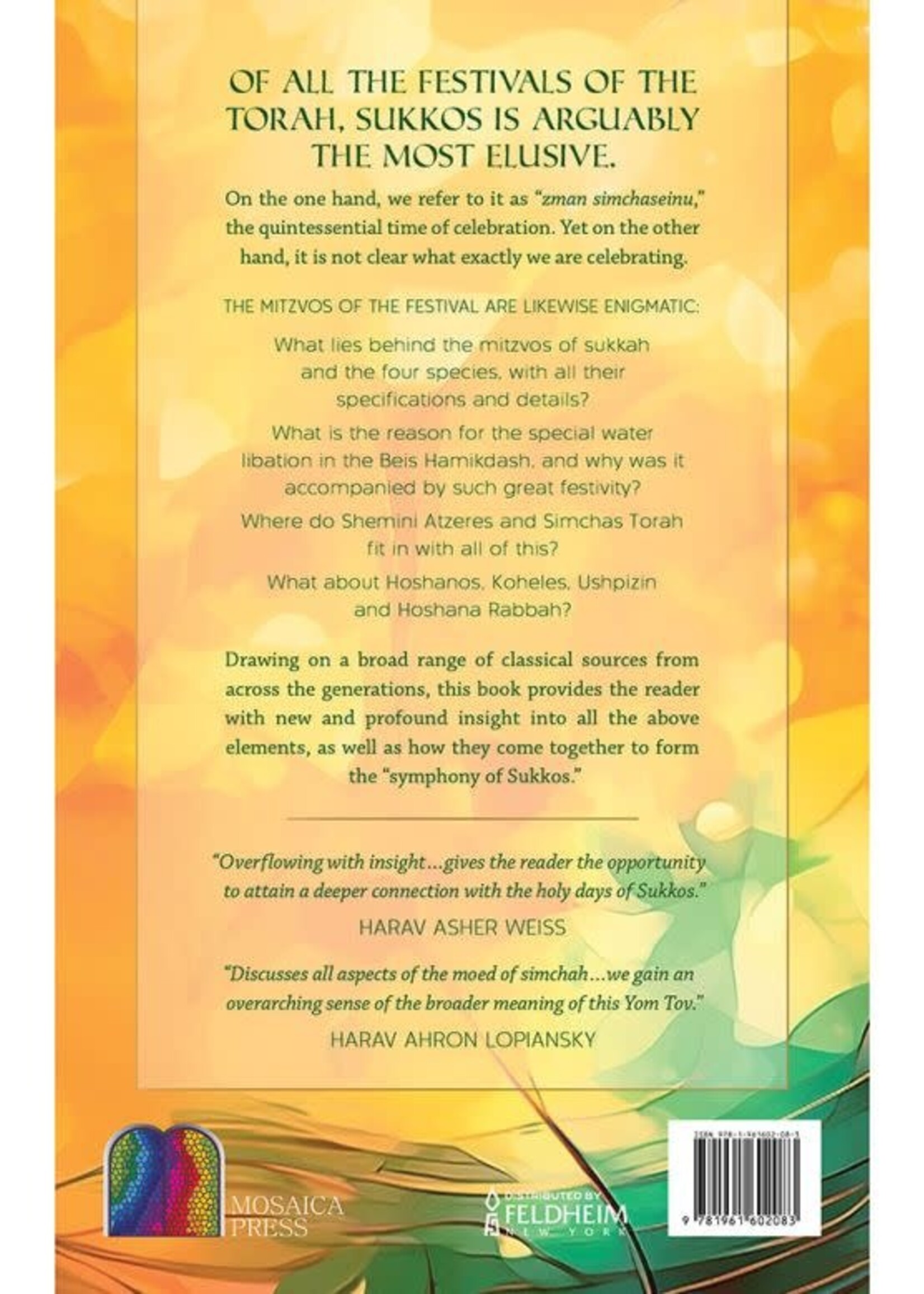 Rabbi Immanuel Bernstein Sukkos: A Symphony of Joy