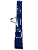 Fabric Lulav Holder with Shoulder Strap and Esrog Pouch 47" Navy Blue with Gray Trim