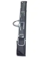 Fabric Lulav Holder with Shoulder Strap and Esrog Pouch 47" Long Black with Gray Trim
