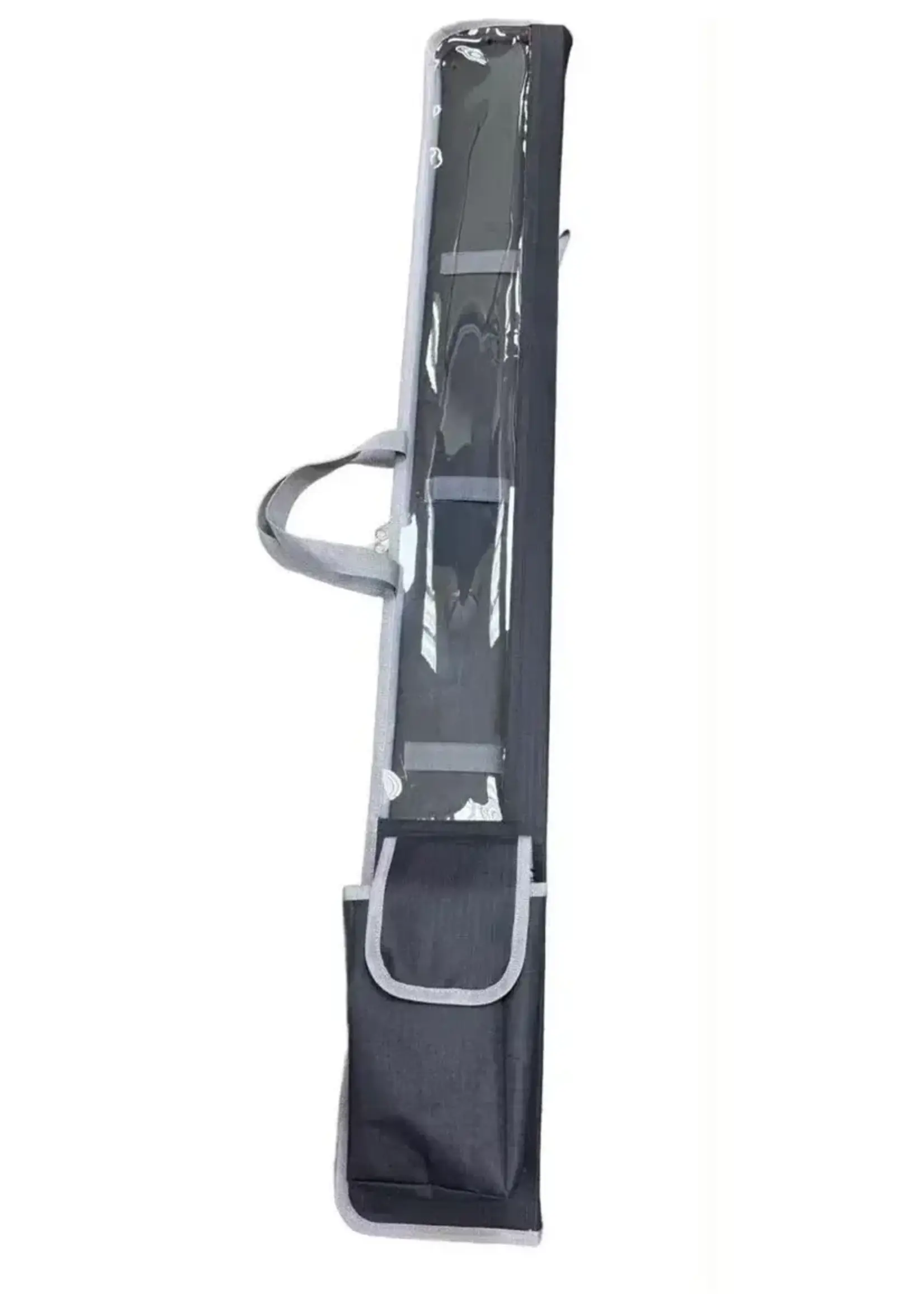 Fabric Lulav Holder with Shoulder Strap and Esrog Pouch 47" Long Black with Gray Trim