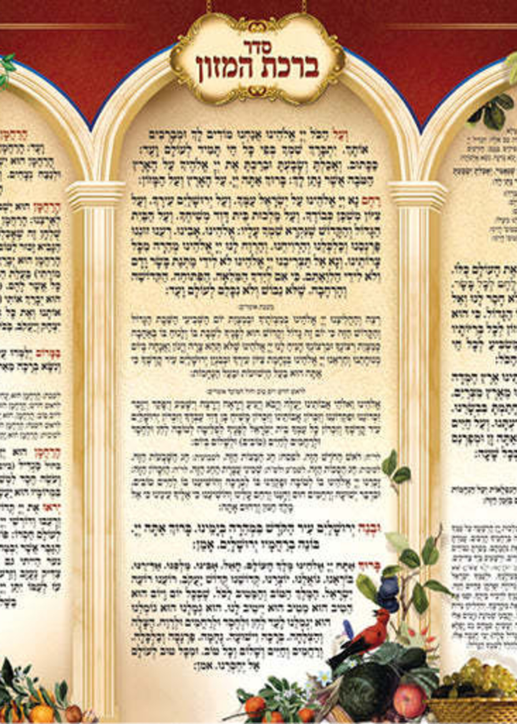 Laminated Poster 20" x 28" - Birkat Hamazon