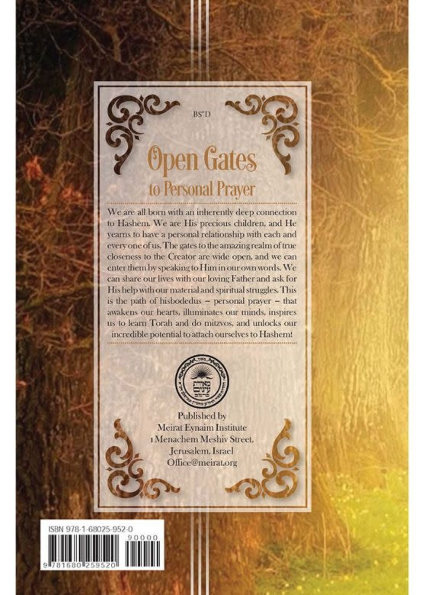 Rabbi Lev Moshe Leventer Open Gates to Personal Prayer: A Guide to Hisbodedus