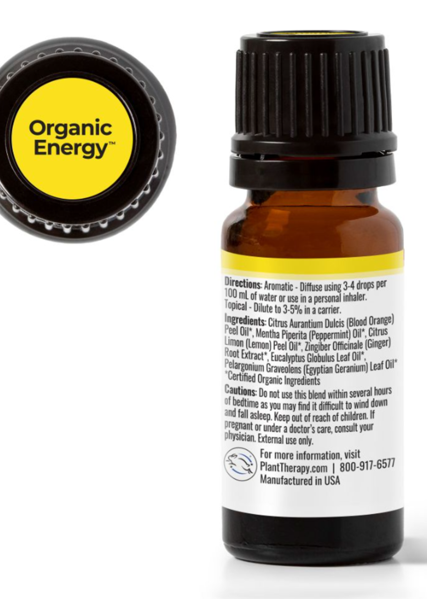 Plant Therapy Energy Synergy Organic Blend Essential Oil 10mL