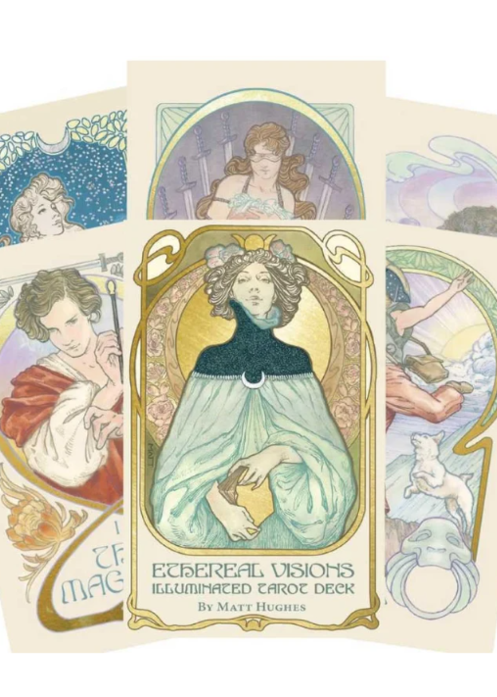 Ethereal Visions: Illuminated 80 Card Tarot Deck & Book