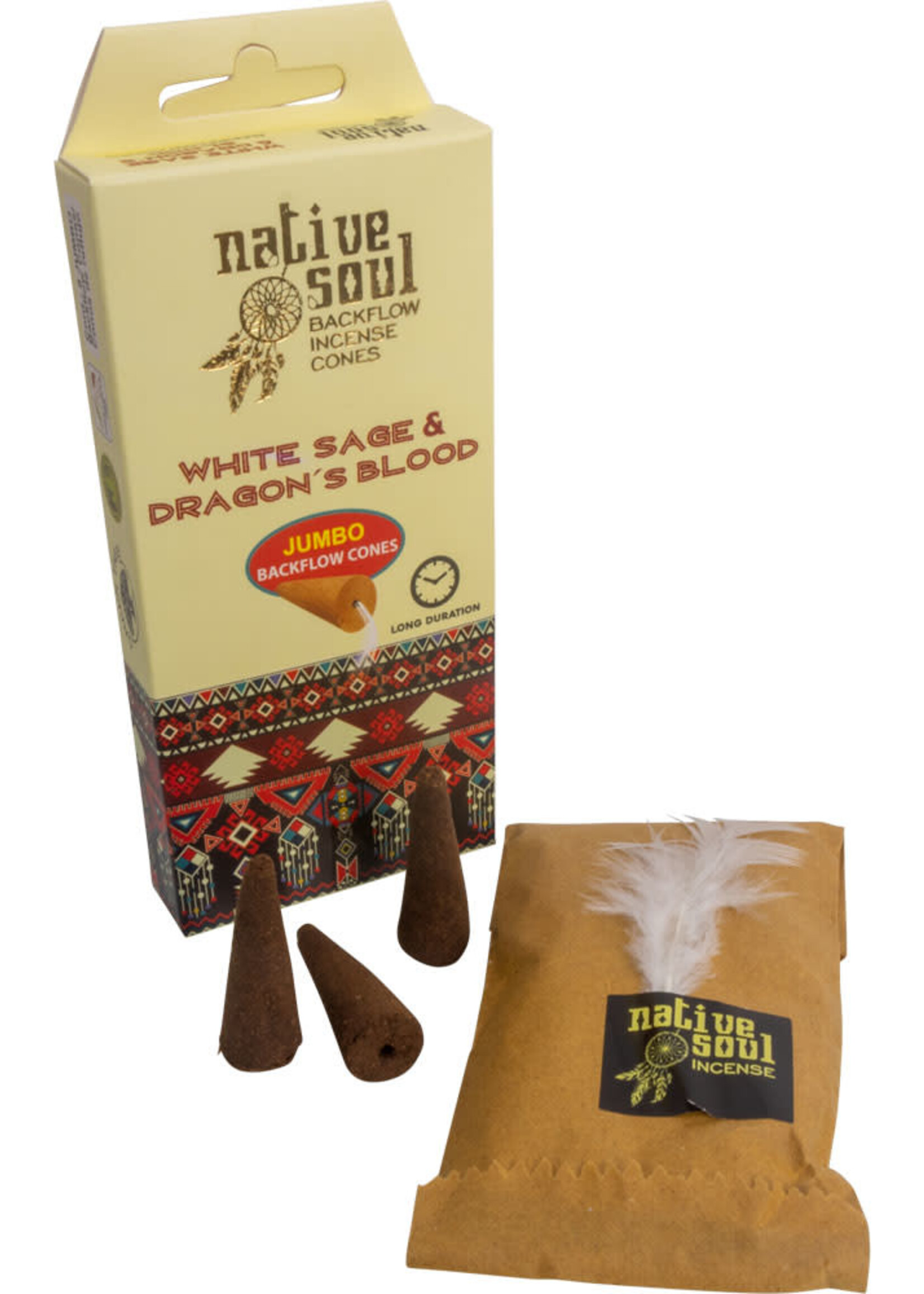 Native Soul White Sage & Dragon's Blood Backflow Cones Native Soul