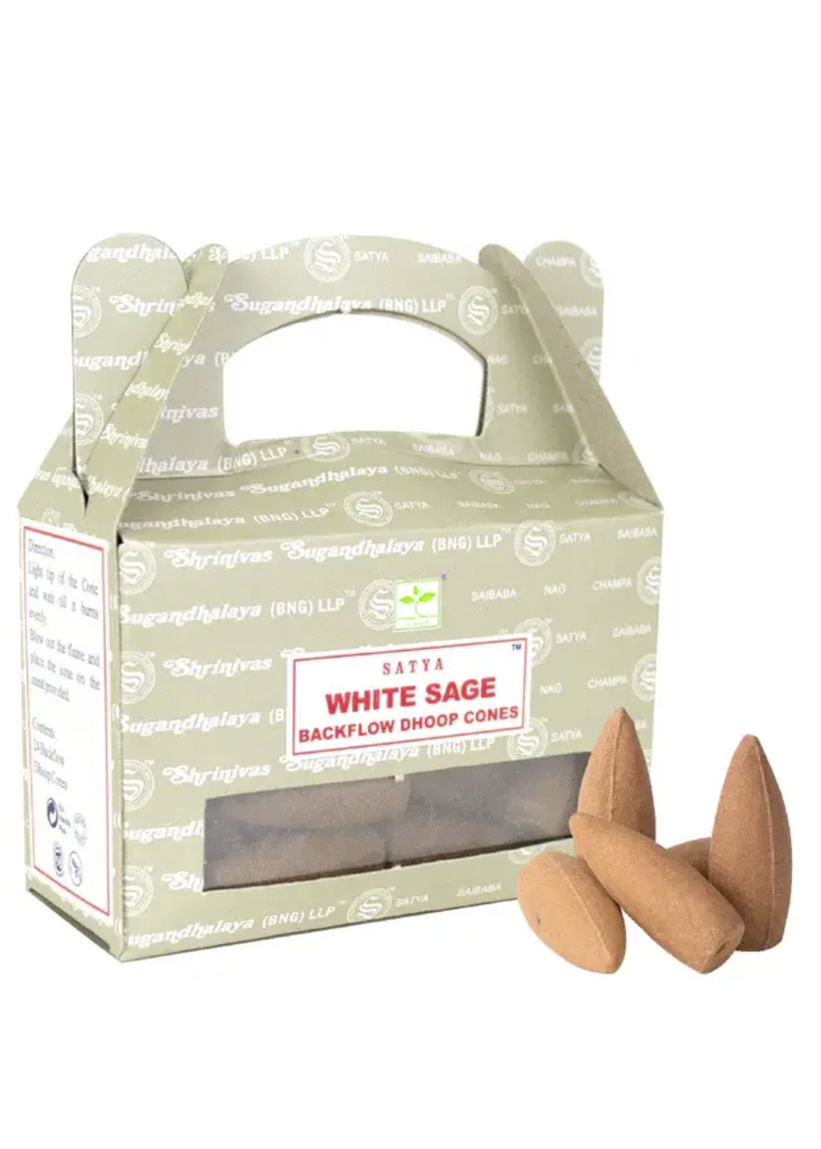 Satya White Sage Incense Backflow Doop  Cones