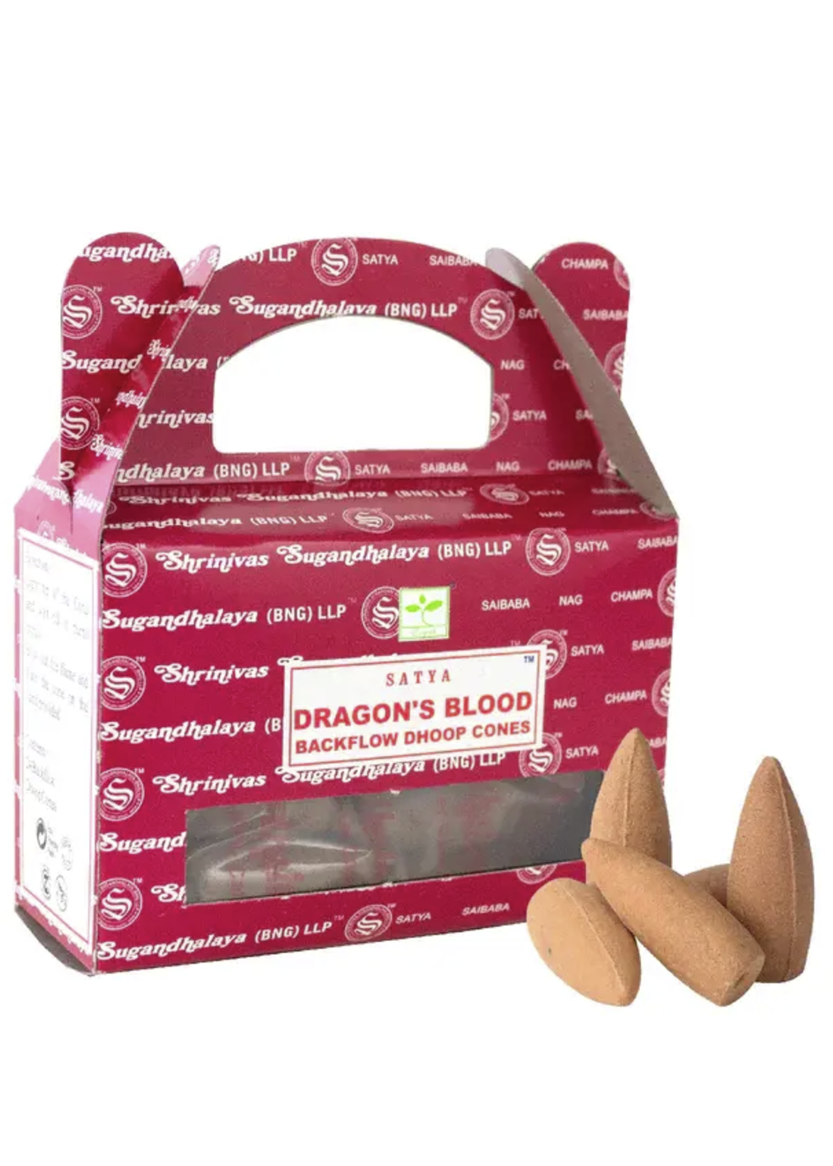 Satya Dragons Blood Incense Backflow Dhoop Cone