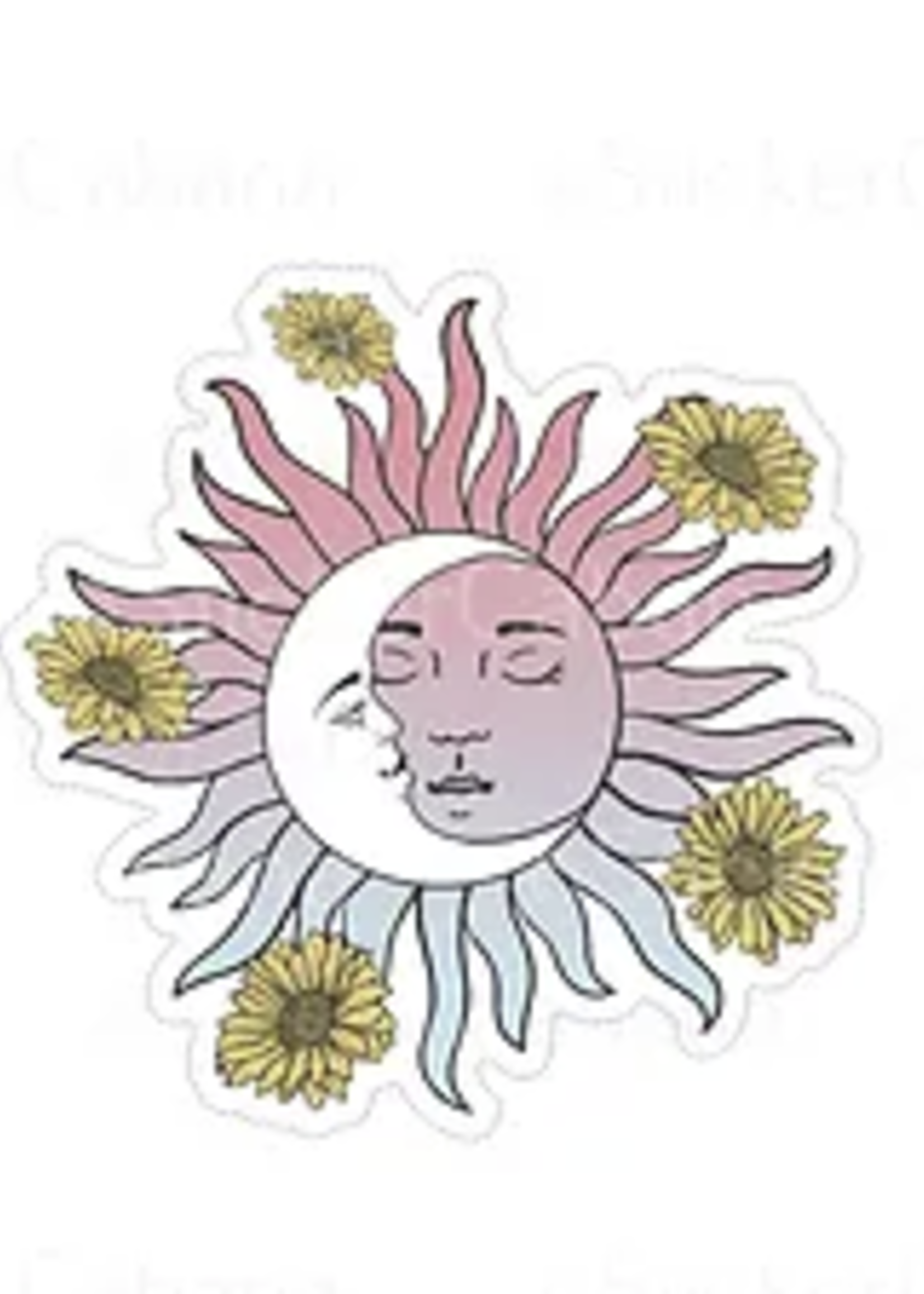 Sun, Moon, Flowers Sticker