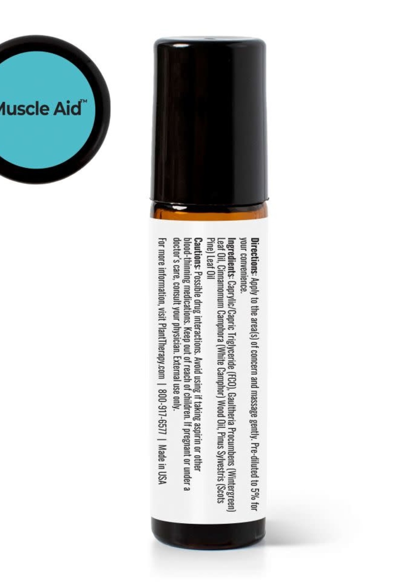 Plant Therapy Muscle Aid Essential Oil Blend Roll On 10mL