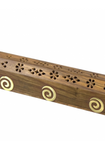 Spiral- Wooden Incense Stick & Cone Burner Box 12"