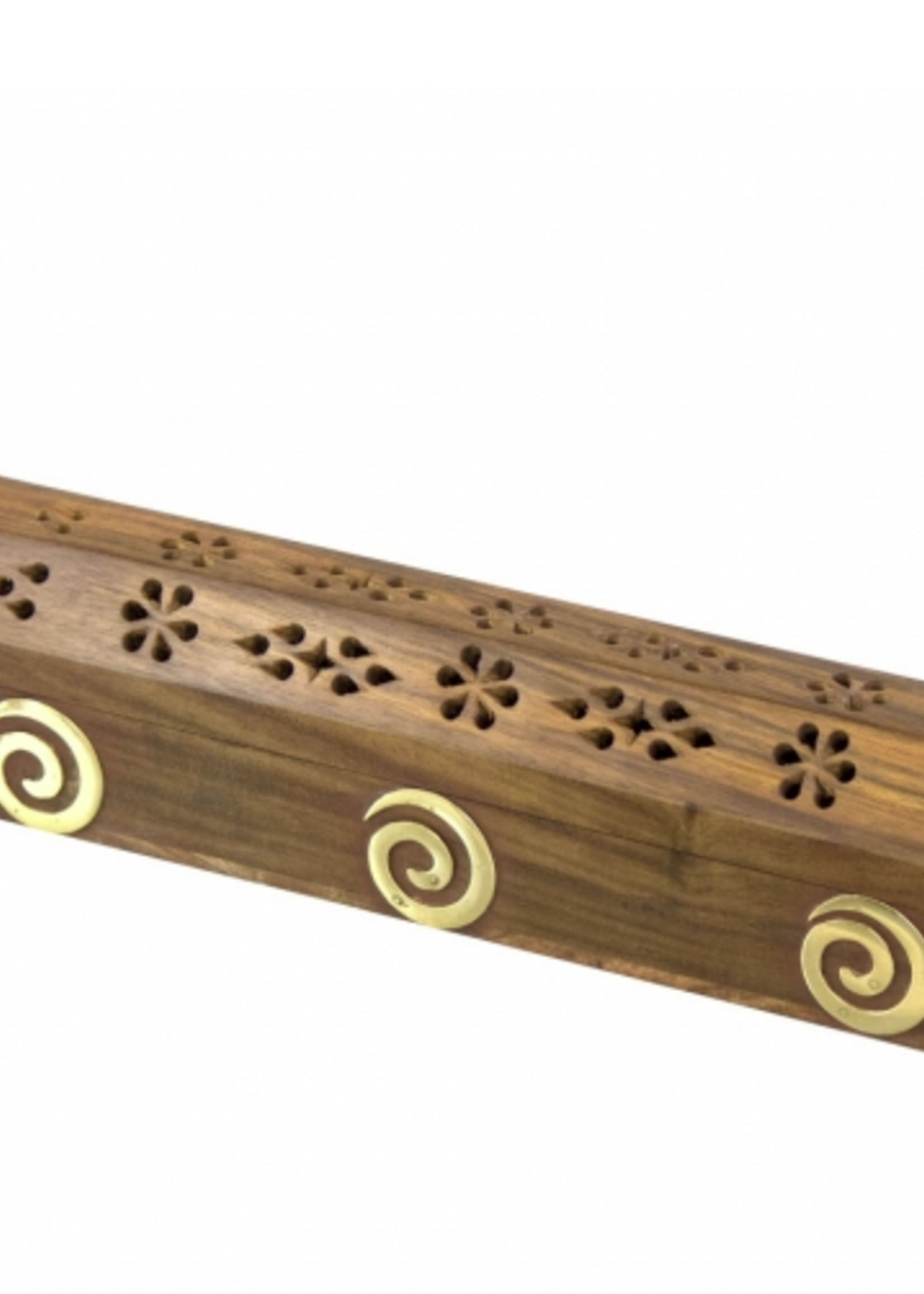 Spiral- Wooden Incense Stick & Cone Burner Box 12"