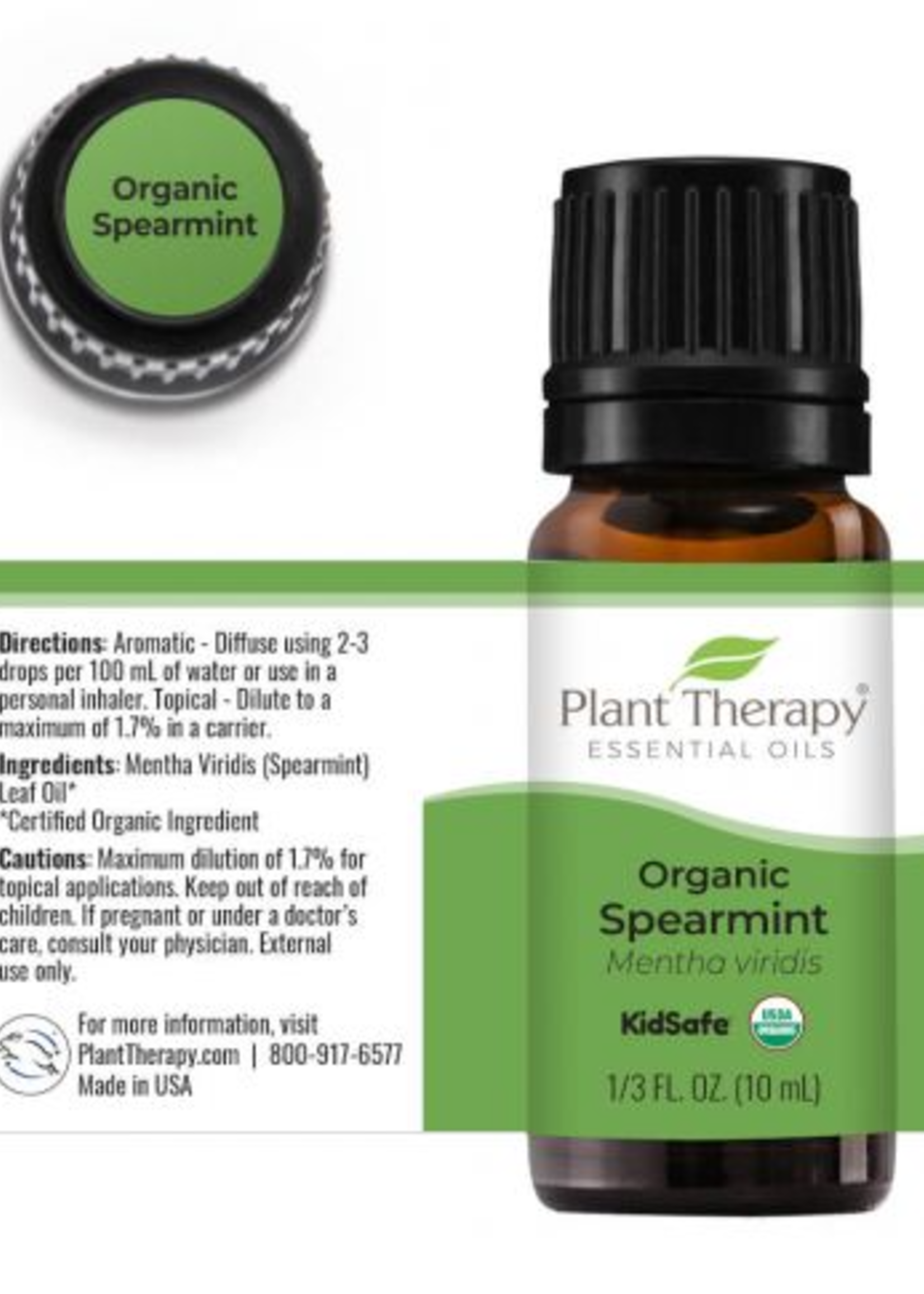 Plant Therapy Spearmint Organic Essential Oil 10mL