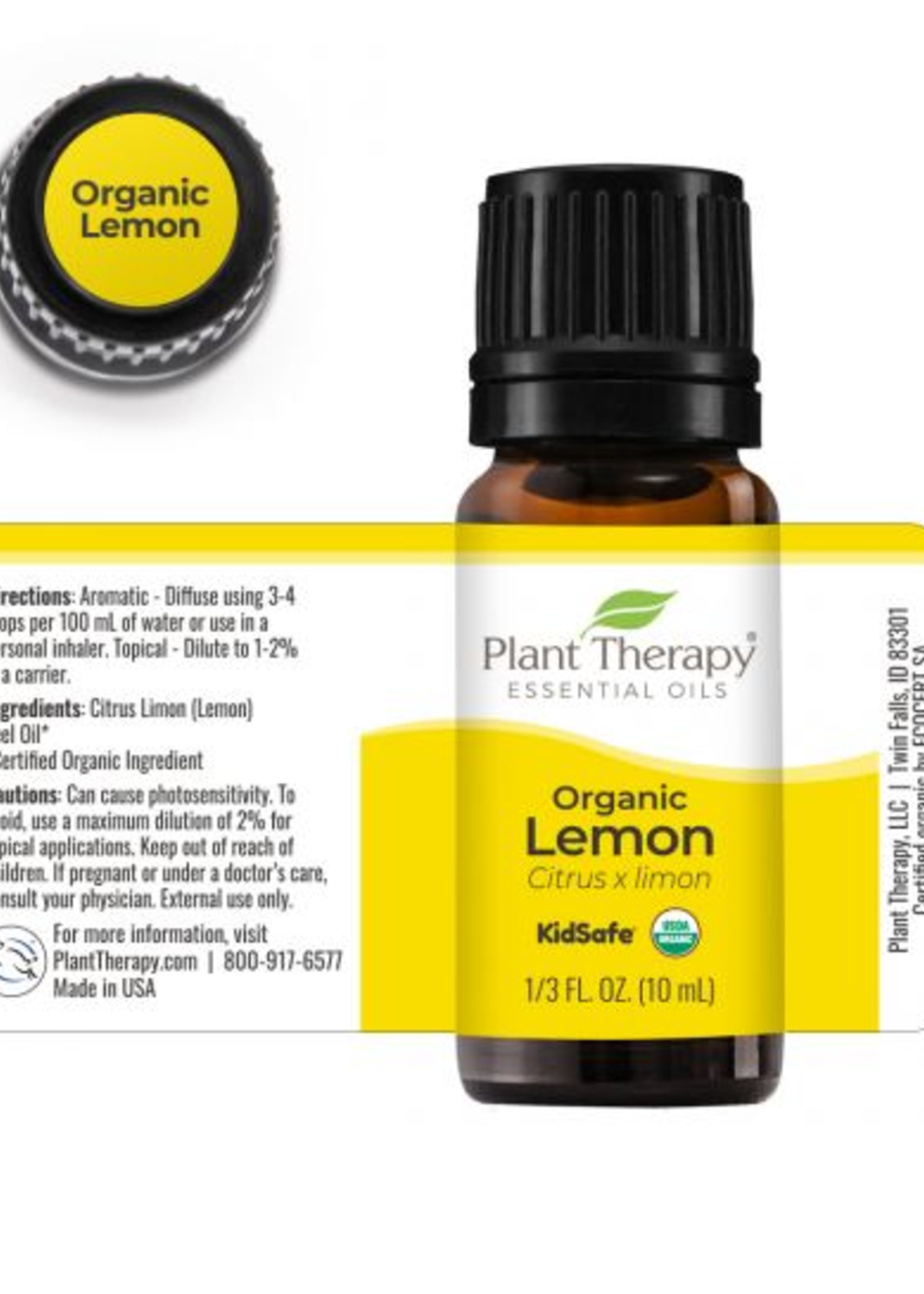 Plant Therapy Lemon Organic Essential Oil 10mL